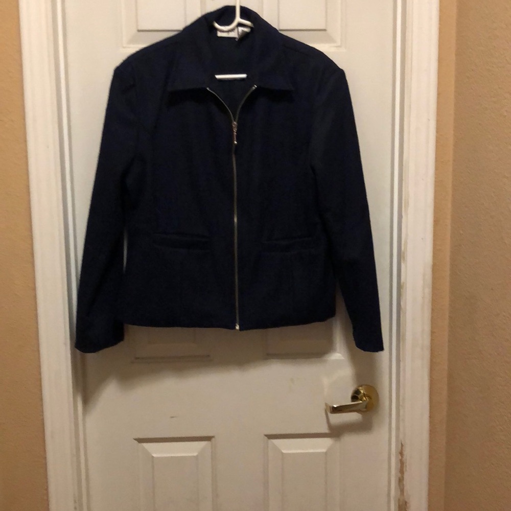 Agree navy blue wool coat short cut